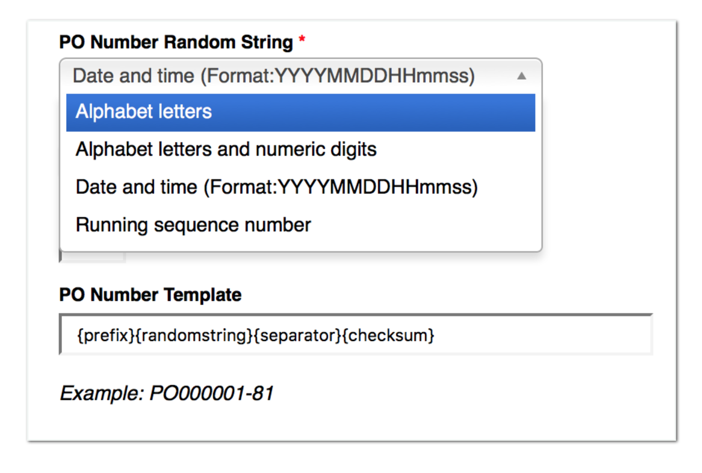 Flexible Order Number Formatting